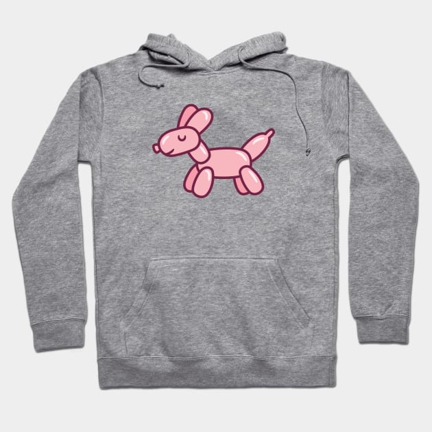 Cute Balloon Dog Pink Hoodie by rustydoodle